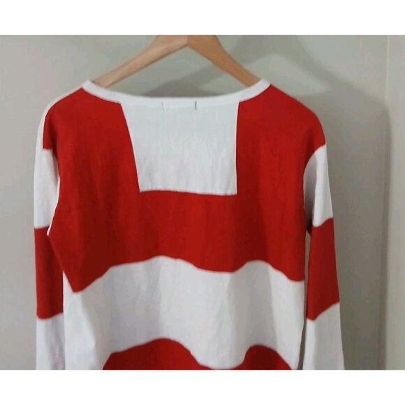 Alex Mill Francoise Striped Tee Top Size Small White Red Nautical Cotton - Picture 8 of 10